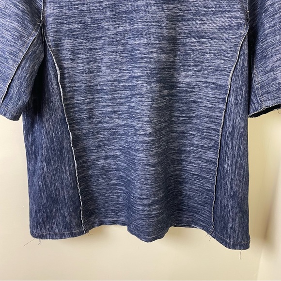 Anthropologie ZOA Denim Chambray Reverse Stitch Short Sleeve Top SZ Medium - Picture 5 of 11